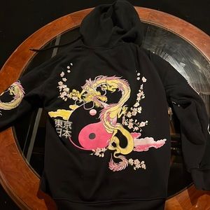 Grafic Dragon Zip Up Hoodie